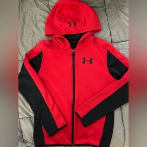Black/Red Under Armour Jacket - Youth L